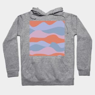 Colorful curved landscape with orange, pink and purple waveform horizons Hoodie